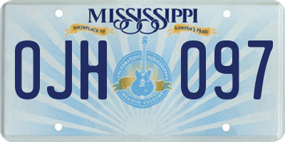 MS license plate OJH097
