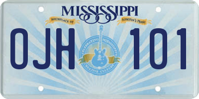 MS license plate OJH101