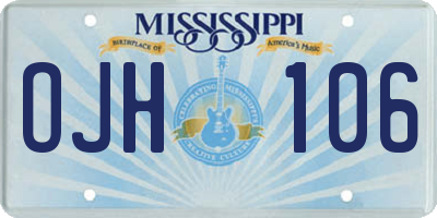 MS license plate OJH106