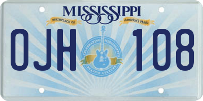 MS license plate OJH108