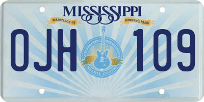 MS license plate OJH109