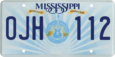 MS license plate OJH112