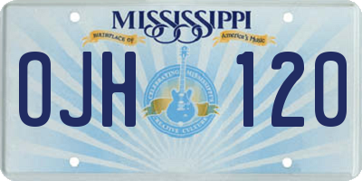 MS license plate OJH120