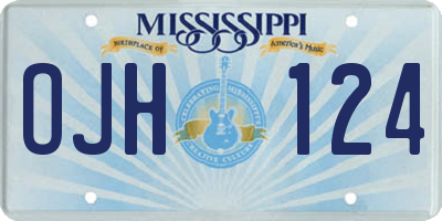 MS license plate OJH124