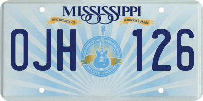 MS license plate OJH126