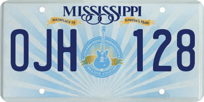 MS license plate OJH128