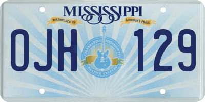 MS license plate OJH129