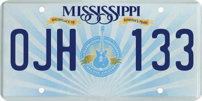 MS license plate OJH133