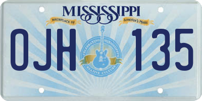 MS license plate OJH135