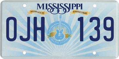 MS license plate OJH139