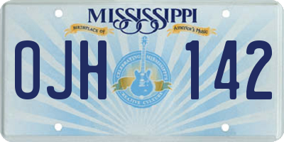 MS license plate OJH142