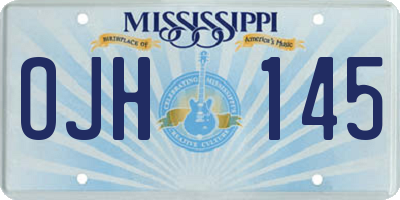 MS license plate OJH145