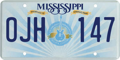 MS license plate OJH147