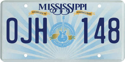 MS license plate OJH148