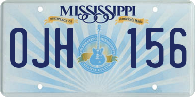 MS license plate OJH156