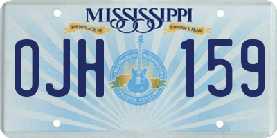 MS license plate OJH159