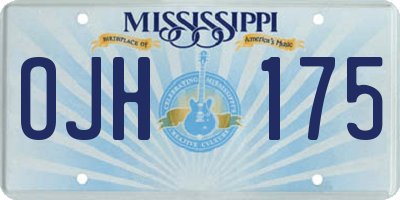 MS license plate OJH175
