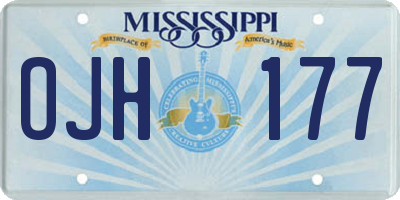 MS license plate OJH177