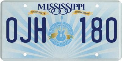 MS license plate OJH180