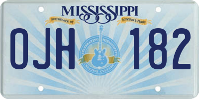 MS license plate OJH182