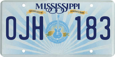 MS license plate OJH183