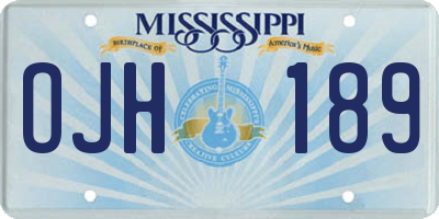 MS license plate OJH189
