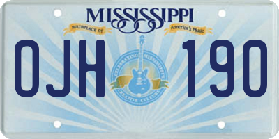 MS license plate OJH190