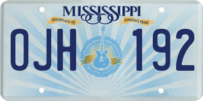 MS license plate OJH192