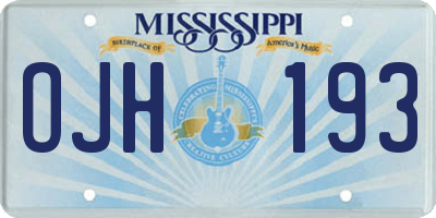 MS license plate OJH193