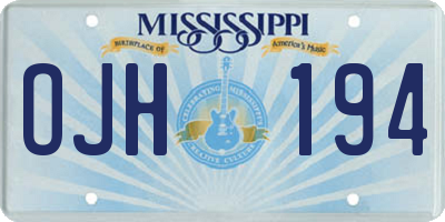 MS license plate OJH194