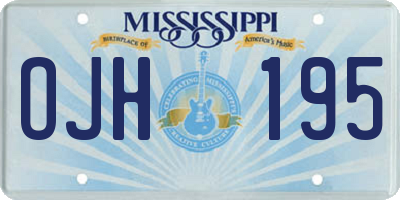 MS license plate OJH195