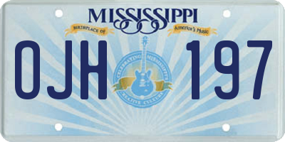 MS license plate OJH197