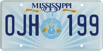 MS license plate OJH199
