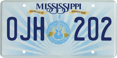 MS license plate OJH202