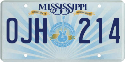 MS license plate OJH214