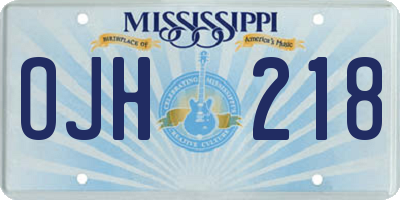 MS license plate OJH218