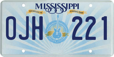 MS license plate OJH221