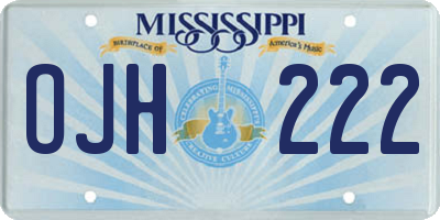 MS license plate OJH222