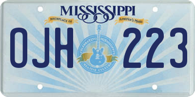MS license plate OJH223