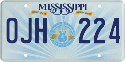 MS license plate OJH224