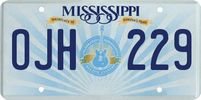 MS license plate OJH229