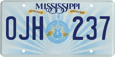 MS license plate OJH237