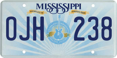 MS license plate OJH238