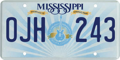 MS license plate OJH243