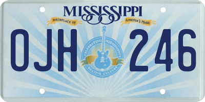 MS license plate OJH246