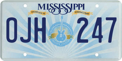 MS license plate OJH247