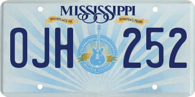 MS license plate OJH252
