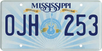 MS license plate OJH253