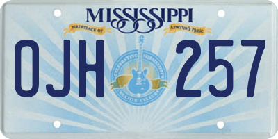 MS license plate OJH257