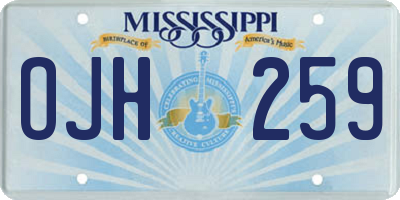 MS license plate OJH259